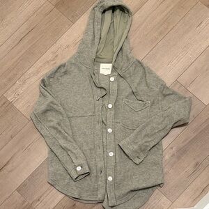Thread & Supply Green Hooded Cardigan